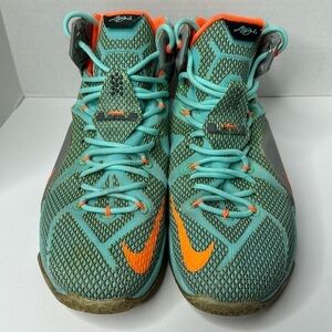 Nike -  LeBron 12 GS ‘NSRL’ XII. Miami Dolphins Grey Turquoise Size 13
